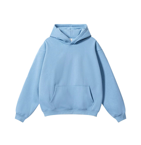 เสื้อฮู้ดดี้โอเวอร์ไซส์ผู้ชายแบบมีเชือกผูก ฮู้ดไขว้ได้ โลโก้เล็กที่อก กระเป๋าหน้าแบบจิงโจ้ และปลายแขนเสื้อแบบริบ - Product Image 5