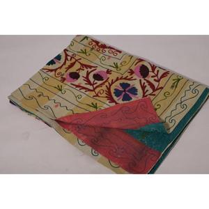 Handmade Eco-Friendly Washable Vintage Kantha Suzani <b>Quilt</b> Cotton Floral Embroidery Boho Bedspread Indian <b>Throw</b> Blanket - Product Image 5