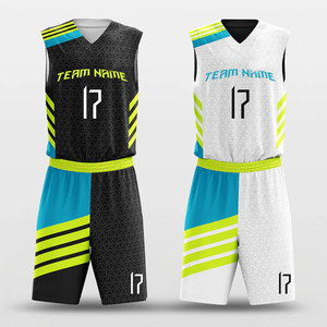 Conjunto de Uniforme de Baloncesto Victory Player 17, Negro, Blanco, Amarillo, Verde, Malla Transpirable, Secado Rápido, Sin Mangas, Unisex, para Todos los Deportes - Product Image 2
