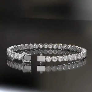 Lab Grown Diamond Tennis Bracelet for Women and <b>Men</b>, Certified Diamond Tennis Bracelet, 14k Solid Gold Round Diamond Bracelet - Product Image 6