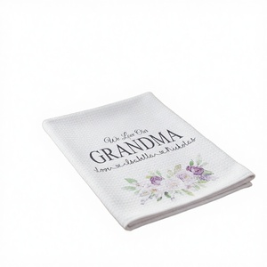 Custom Wholesale 40x60cm Printed Solid Color Rectangle <b>Waffle</b> Kitchen Tea <b>Towel</b> 350gsm Eco-Friendly Polyester Print-on-Demand - Product Image 1