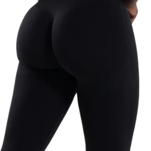 Legging noir taille haute moulant longueur genou sans couture pour femme, idéal pour la gym, le fitness, le yoga, l'entraînement et la course à pied, avec compression et extensibilité - Product Image 5