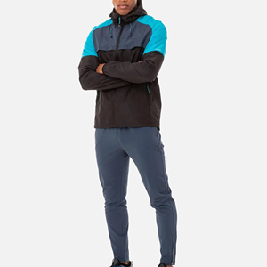 ชุดเสื้อกันลมผู้ชายสุดเท่ คอสูง แต่งแถบสีตัดกัน กันลม กันน้ำ - Product Image 2