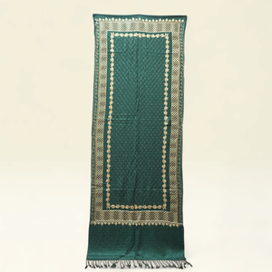 Mint Green Printed Shawl with Geometric Border Pattern and Elegant Traditional Design for Women Wear - Product Image 3