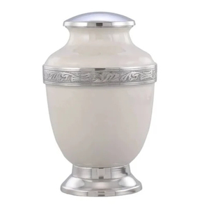 Belle urne funéraire en argent et rose pour les cendres de proches, urne commémorative en métal durable et résistant à longue durée de vie. - Product Image 3