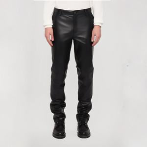 Men Leather Fashion Pants Classic Slim Fit <b>Trousers</b> Motorcycle Riding Wear Casual Streetwear Outdoor <b>Travel</b> Durable Comfortable - Product Image 1