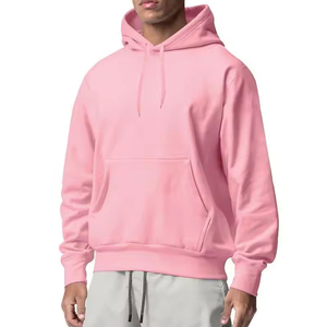 Sudadera con Capucha Extra Grande Rosa para Hombre, de Algodón y Felpa, Diseño Casual con Bolsillos, para Otoño - Product Image 1