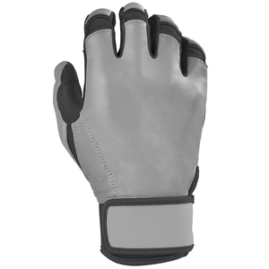 Guantes de Bateo de Béisbol de Cuero Gris Ecológicos al por Mayor de Tombola Sports, con Cierre de Gancho y Bucle Acolchado, Unisex para Adultos - Product Image 5