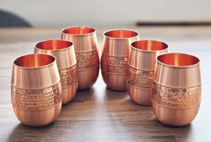 Unique Designed Copper Glasses Tumbler Minimalist Design Gift Box Packaging Business Gift 300ml Capacity India Origin Reasonable - Product Image 3