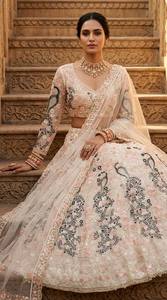 Ensemble Lehenga Choli en filet brodé Divyam Creation, longueur au sol, tenue de mariage traditionnelle pour femmes, style Inde Pakistan, Spandex - Product Image 3