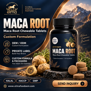 Suplemento de Extracto de Raíz de Maca Halal Elma Food, 60 Tabletas Masticables, Apoyo Energético para Hombres, Metabolismo, Circulación, GMP, HACCP - Product Image 1