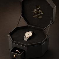 Boîte cadeau octogonale en carton rigide personnalisée avec couvercle à charnière, tiroir, texture fine, dorure à chaud, OEM