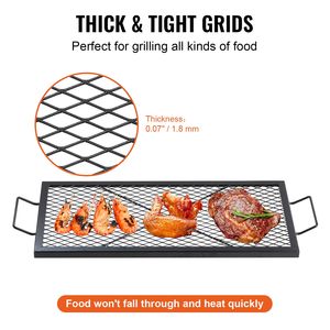 Griglia Rettangolare in Acciaio Resistente per Braciere con Manico di Supporto per Barbecue e Cottura all'Aperto - Product Image 2