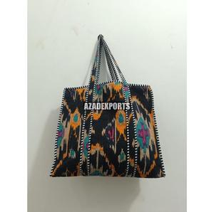 Bolsa de Mano de Algodón Pintada a Mano Estilo Bohemio con Estampado de Tigre en Paneles, Cierre de Cremallera, Gran Capacidad para Compras en Todas las Estaciones - Product Image 2
