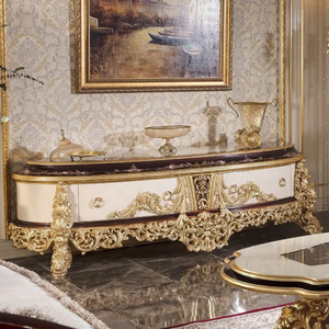 Ensemble de canapés sectionnels de luxe en bois de mahogany massif, design français, pour salon de villa, meubles rembourrés sculptés à la main, fabriqués en Indonésie - Product Image 5