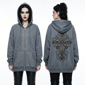 Sudadera con capucha Deep Purple Acid Wash para mujer, con estampado gráfico personalizado de candelabro y espina de rosa en la espalda, estilo streetwear, fabricante de sudaderas. - Product Image 4