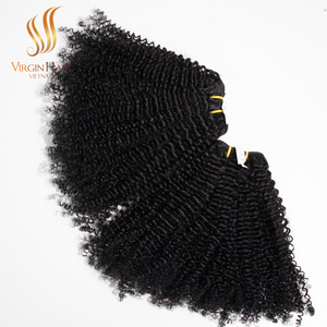 Meilleure qualité cheveux bruts vietnamiens crépus bouclés paquet de cheveux humains, perruques couleur naturelle non traitée pour les femmes noires - Product Image 6
