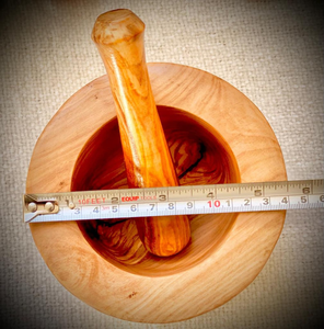 Juego de Mortero y Pilón de Madera |   Molinillo manual de especias |   Triturador de Hierbas |   Utensilio de Cocina de Madera Natural - Product Image 4