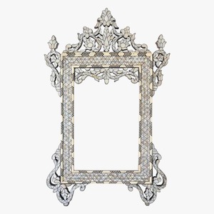 Artisan Made Mother of Pearl Inlay Arabic Mirror Frame Luxury Decorative Wall Mirror for Contemporary Interiors - Product Image 2