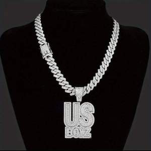 Custom Letter VVS Moissanite Pendant With Heavy Cuban Link <b>Chain</b> <b>Sterling</b> <b>Silver</b> <b>Mens</b> Luxury Hip Hop Necklace Fashion Jewelry - Product Image 3
