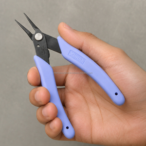 Pince à bec de précision OEM XURON, modèle ISI-05-31220, poignées en PVC bleu, pointe fine, acier inoxydable, pour bijoux, artisanat, enroulement de fil - Product Image 5