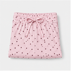 Pantalones Cortos de Salón Personalizados para Mujer, Color Rosa Ballet con Puntos, Corte en A, Cómodos, con Cordón Ajustable, de Algodón y Modal, WPSHORT-0033 - Product Image 6