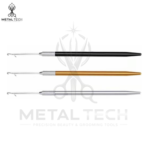 Multicolor Metal Handle Hair Extension Loop <b>Threader</b> Latch Hook Pulling <b>Needle</b> Tool Set For Micro Ring Salon Accessories - Product Image 3