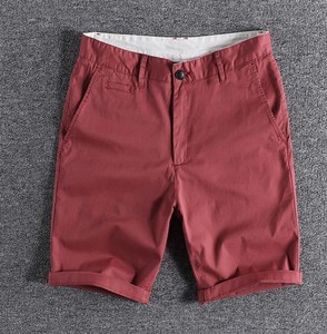 Shorts chino en toile tricotée kaki pour hommes, taille haute, anti-plis, écologiques, séchage rapide, vente en gros d'usine ODM, personnalisables - Product Image 1