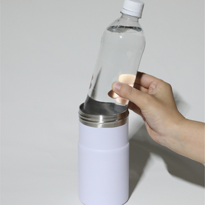 Porta Botellas PET Aislado de Acero Inoxidable, Funda Refrigerante de Doble Pared, Enfriador de Bebidas Deportivo para Viajes - Product Image 3