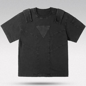 Custom Logo Techwear T-Shirts Men Streetwear Regular Fit Solid Canvas Short Sleeve Eco-Friendly Breathable - Product Image 1