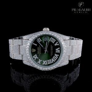 PJ statement นาฬิกาเพชรมอยส์ซอไนท์สำหรับผู้ชายหน้าปัดใหญ่แบบอัตโนมัติสไตล์ฮิปฮอปโชว์หน้าอกทำจากสแตนเลส - Product Image 2