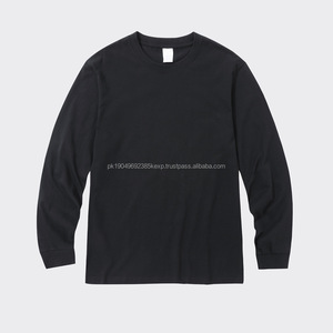 100% algodón impreso 230G camisetas al por mayor camisas Unisex de alta calidad manga larga verano camiseta Casual sólido tela en blanco - Product Image 4