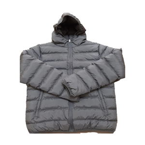 Veste matelassée à capuche pour homme, couleur unie, manteau d'hiver, rembourrage épais en polyester, coupe-vent, fermeture éclair, style décontracté, coupe régulière - Product Image 3