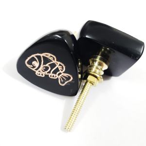 Opaque Black Resin Door Knobs with Metallic Fish for Kids Cute, Durable & Easy to Install Furniture <b>Hardware</b> Handles & Knobs - Product Image 1