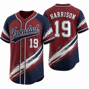 Custom Sublimated <b>Baseball</b> Jersey School Durable Colorfast Polyester Printed Design Summer Season Production Service Comfortable - Product Image 1