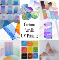 Feuille acrylique dégradée personnalisée Changhong PMMA, impression UV à effet d'eau colorée pour panneaux publicitaires et personnalisation périphérique