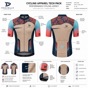 Camiseta de Ciclismo Personalizada OEM para Hombre, Transpirable, de Poliéster, de Alto Rendimiento, Manga Corta, con Estampado de Arrecife de Coral - Product Image 6