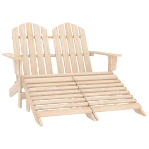Silla de Jardín de Madera de Abeto Maciza para 2 Personas, Madera Natural con Característica Desmontable - Product Image 1