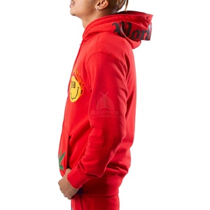 Sudadera con capucha personalizable de 100% algodón mezclado con cremallera de cara completa para hombres de gran tamaño pesado GSM manga larga transpirable cremallera completa con capucha - Product Image 3