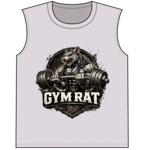Camiseta sin mangas para hombre Gym Rat Muscle Rat Lifting Barbell, cuello redondo, informal, estampada, para entrenamiento físico en el gimnasio. - Product Image 6