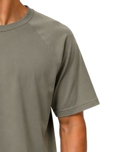 เสื้อยืดแขนสั้นคอกลมสีเขียวมะกอกทรงแร็กแลนเรียบง่ายสไตล์ลำลองสตรีทแวร์โลโก้สั่งทำได้ทรงโอเวอร์ไซส์แฟชั่นเนื้อผ้านุ่มพรีเมียมสำหรับฤดูร้อน - Product Image 4