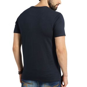 Nouveauté T-shirt uni à col ras du cou pour homme, marque privée, manches contrastantes, grammage lourd 200 GSM, coupe ajustée décontractée - Product Image 4