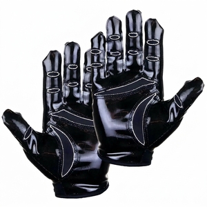 Sport <b>Gloves</b> for Youth <b>Silver</b> Anti-Slip Great Grip Sticky Silicone Lightweight American Football Custom Logo Outdoor - Product Image 4
