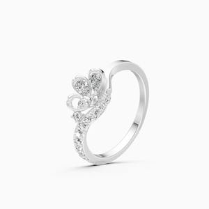 Anillo curvo Heart Bloom con diamante cultivado en laboratorio de 0,29 quilates en oro amarillo, blanco y rosa de 9 quilates - Product Image 2
