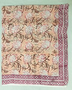 Sarong en coton imprimé floral persan rouge pêche, léger, parfait pour la plage, pour femmes, toutes saisons - Product Image 2