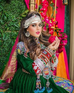 Precio al por Mayor, Nueva Llegada, Vestidos Afganos Kuchi de Alta Calidad, Étnicos, Completamente Bordados y Decorados con Encaje, los Mejores Vestidos Afganos Naturales - Product Image 3
