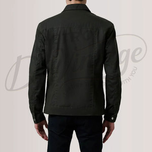 Mens Dark Green Cotton <b>Jacket</b> Casual Slim Fit Button Up <b>Lightweight</b> Utility <b>Jacket</b> Streetwear Fashion Shirt Coat - Product Image 2