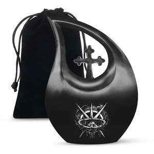 Urnas de cremación de lágrima de aluminio para guitarra cruzada hermosa de calidad Superior para cenizas humanas bolsa de terciopelo gratis - Product Image 5
