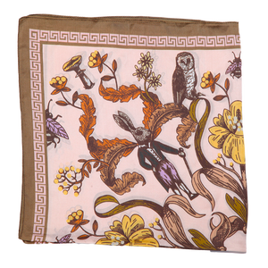 Foulard carré en soie satinée vintage à motifs floraux botaniques, bandana tendance pour femme, accessoire pour cheveux, cou, sac, cadeau - Product Image 5