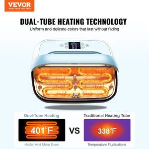 Portátil 12X10 en azul + máquina de transferencia de calor blanca Máquina de prensa de calor compacta - Product Image 2